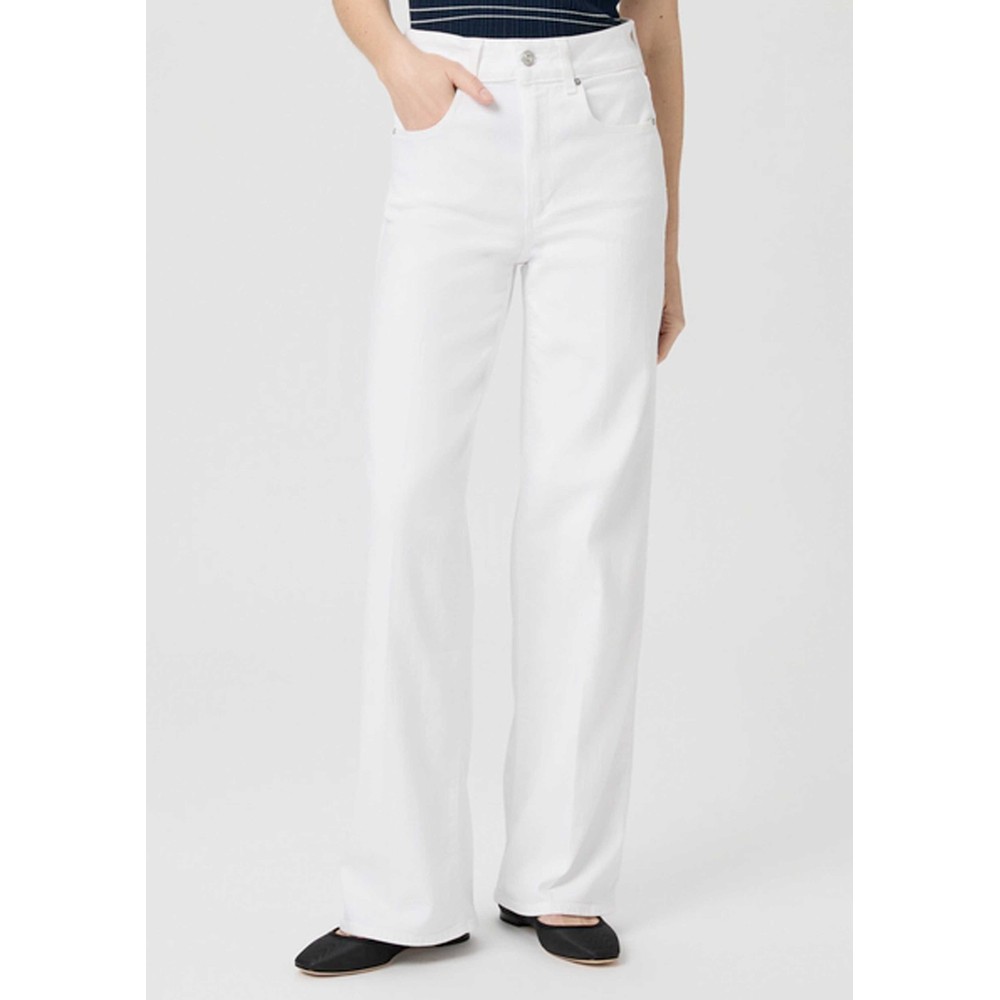 Paige Denim Women's White Sasha 32" High Rise Wide Leg Jean - Crisp