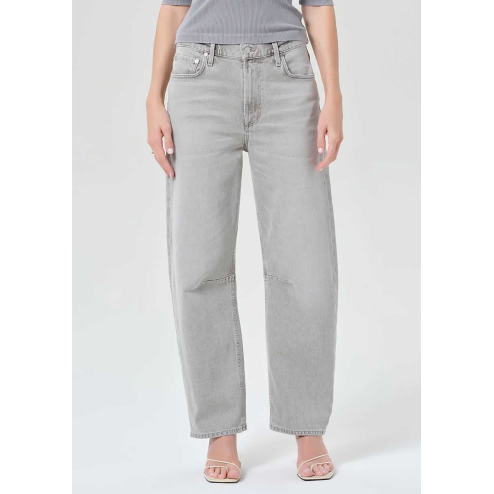 Citizens Of Humanity Women's Grey Miro Relaxed Barrel Leg High Rise Jean - Quartz