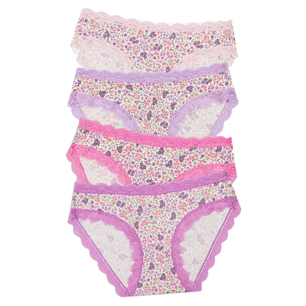 Stripe & Stare Women's Lavender Set Of 4 Briefs - Haze