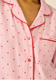 STRIPE & STARE Long Sleeve Pyjama Top - Pink Heart