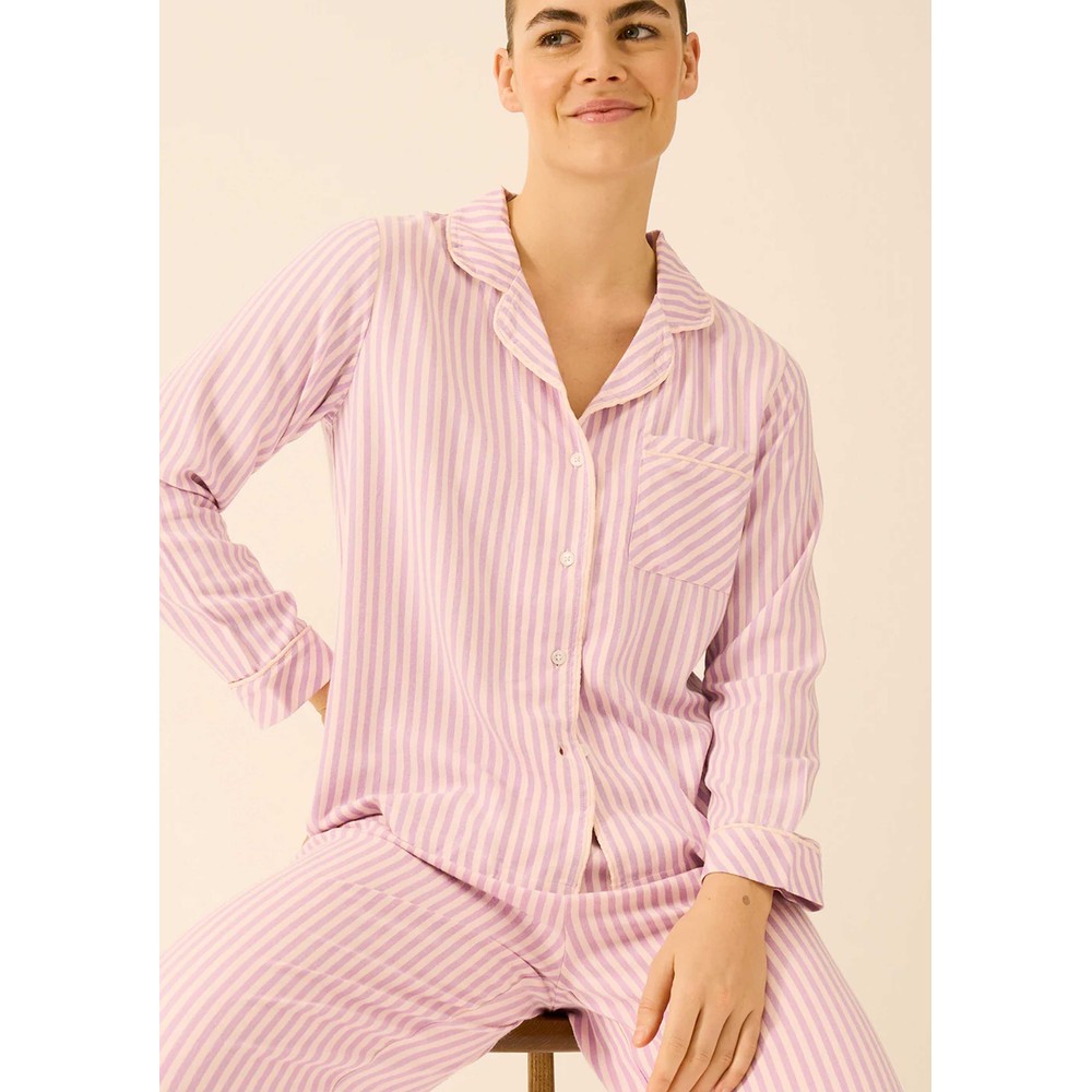 Stripe & Stare Women's Lavender Long Sleeve Pyjama Top - Haze