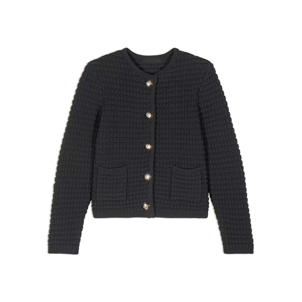 Ba&Sh Women's Black Gaspard Organic Cotton Cardigan