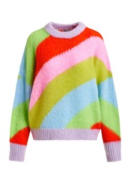 ESSENTIEL ANTWERP Jolor Intarsia Knit Striped Sweater - Combo1/Orange