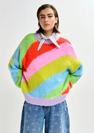 ESSENTIEL ANTWERP Jolor Intarsia Knit Striped Sweater - Combo1/Orange