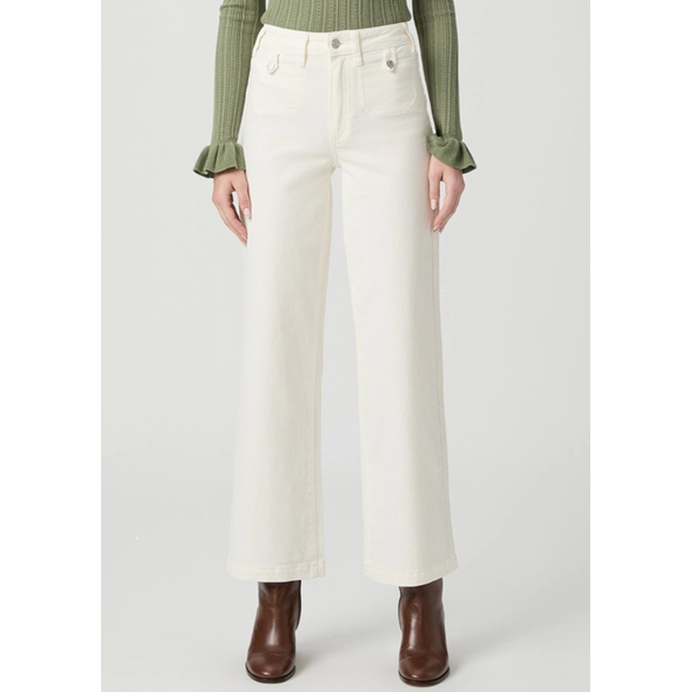 Paige Denim Women's Anessa High Rise 31" Wide Leg Jeans - Tonal Ecru