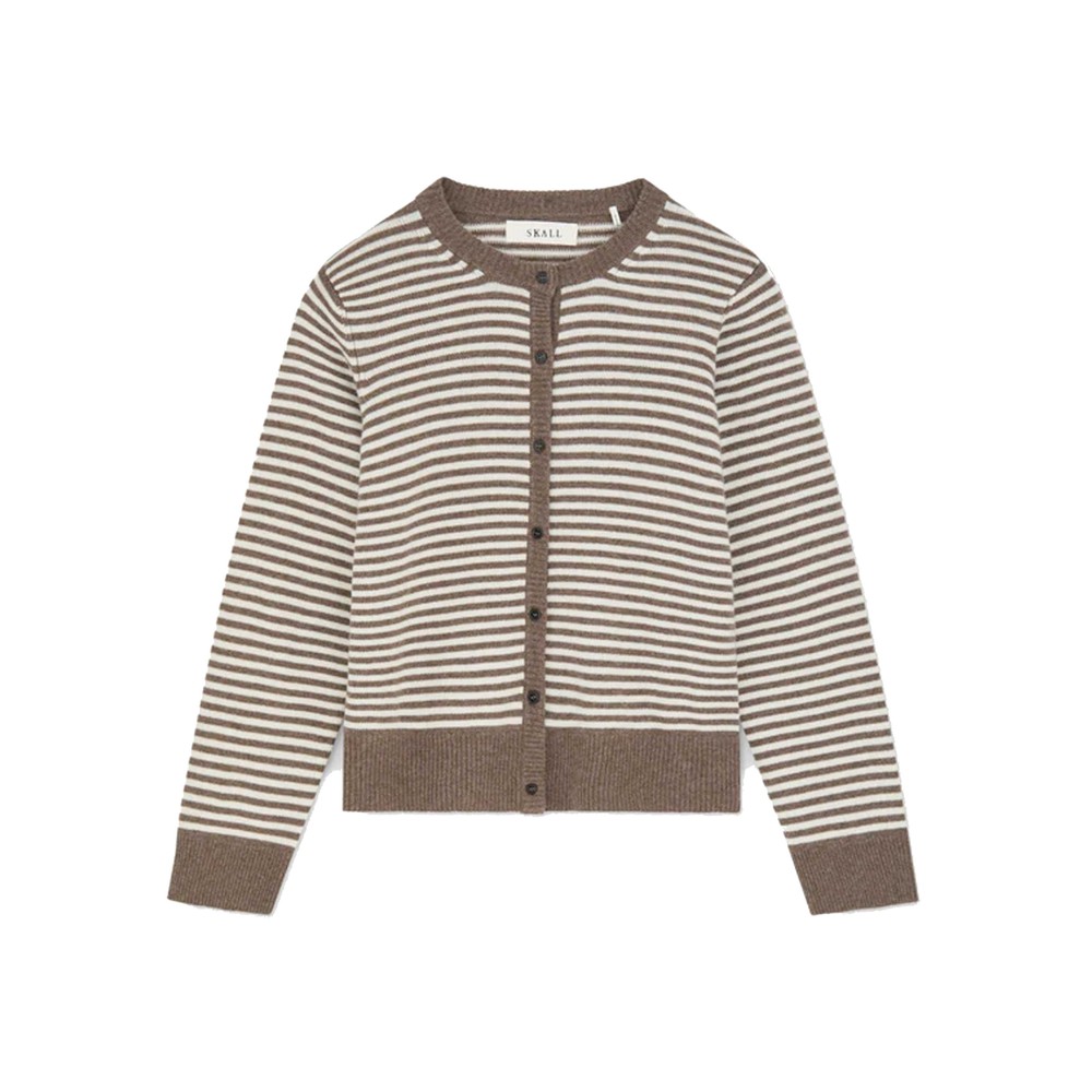 Skall Women's White/Brown Senna Merino Wool Cardigan
