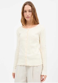 SKALL Edie Jersey Pointelle Cardigan - Butter