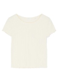 SKALL Edie Jersey Pointelle Cap Sleeve Tee - Butter