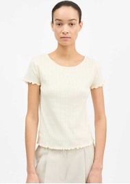 SKALL Edie Jersey Pointelle Cap Sleeve Tee - Butter