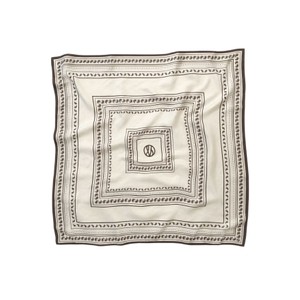 Paisley Silk Scarf 80 - Cream/Mocha