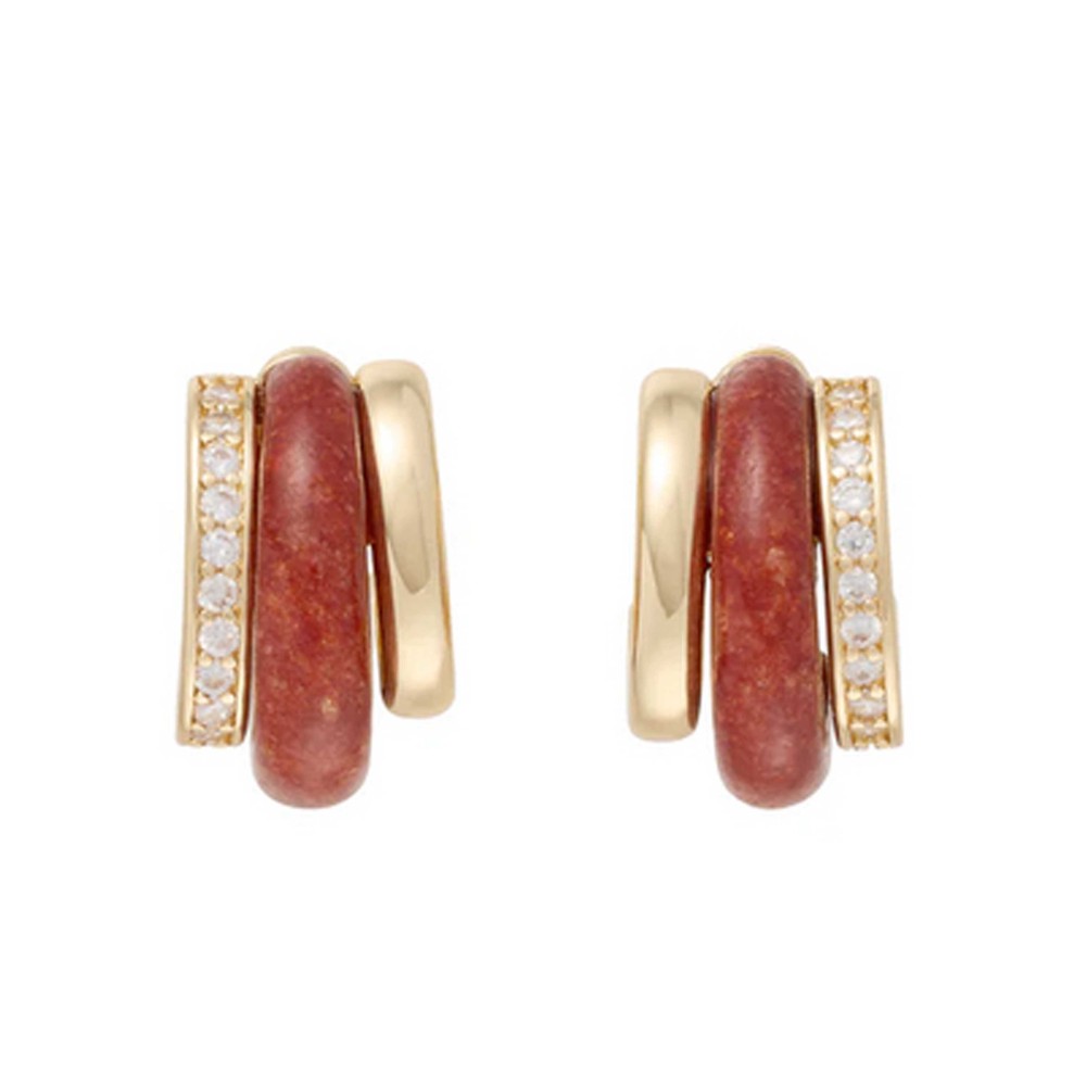Roxanne Assoulin Women's Red Stone Huggie Earrings