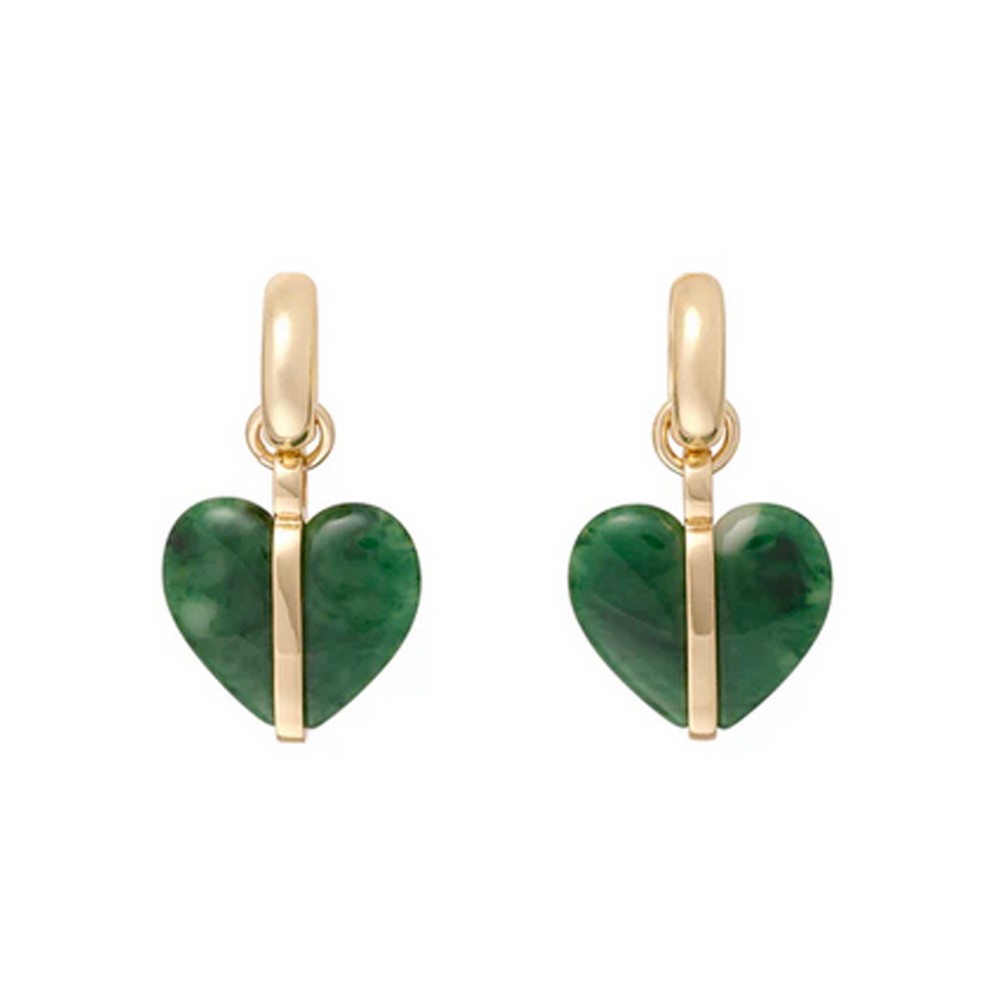 Roxanne Assoulin Women's Green Stone Mini Heart Earrings
