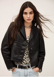 Ba&sh Borfeo Leather Jacket - Black