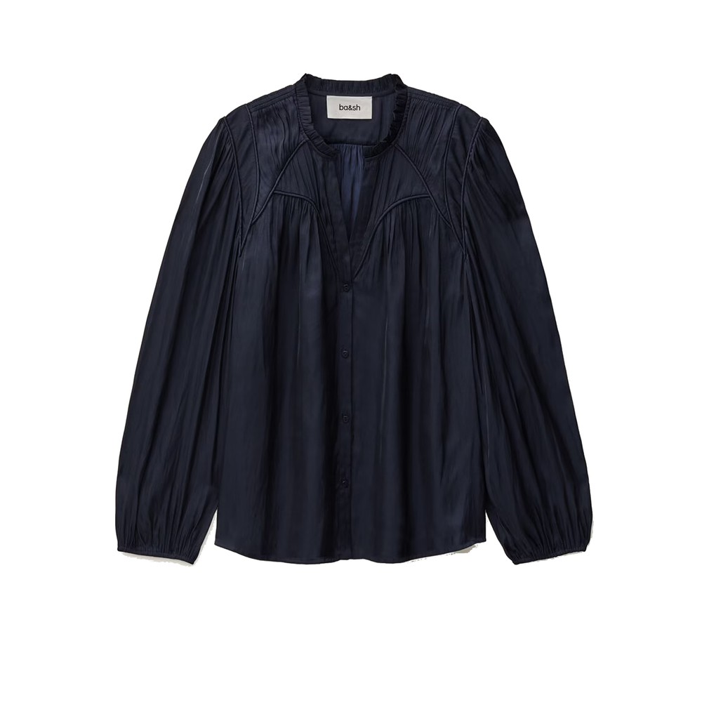 Ba&Sh Women's Light/Dark/Silver Cesira Blouse - Encre