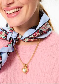 ROXANNE ASSOULIN Sapphire Stripe Mini Heart Necklace - Gold