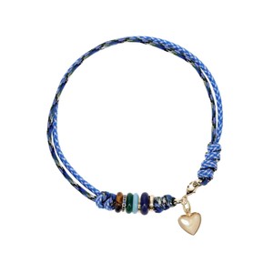 Supersize Happy Cord Necklace - Blue