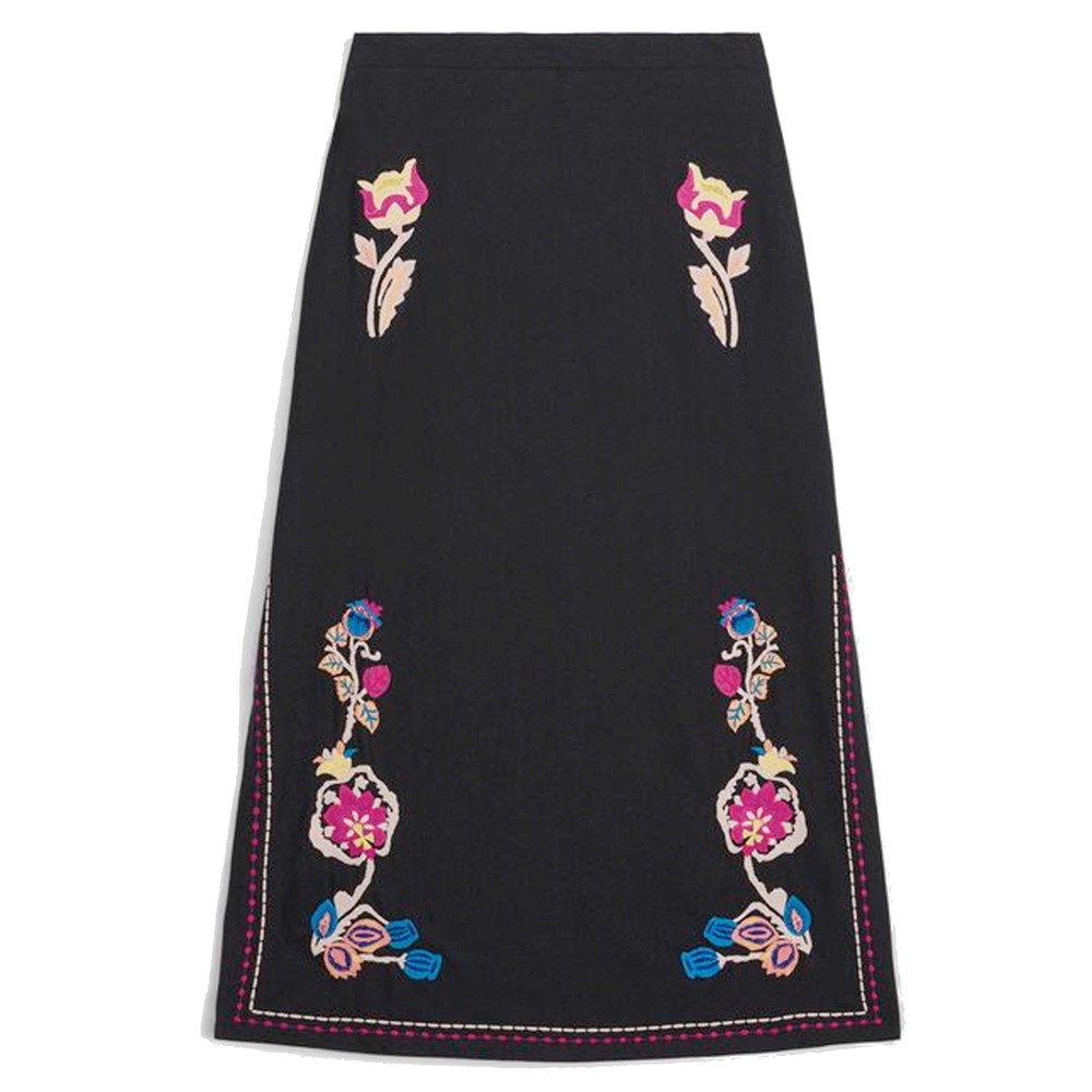 Louise Misha Women's Black Amarante Embroidered Skirt