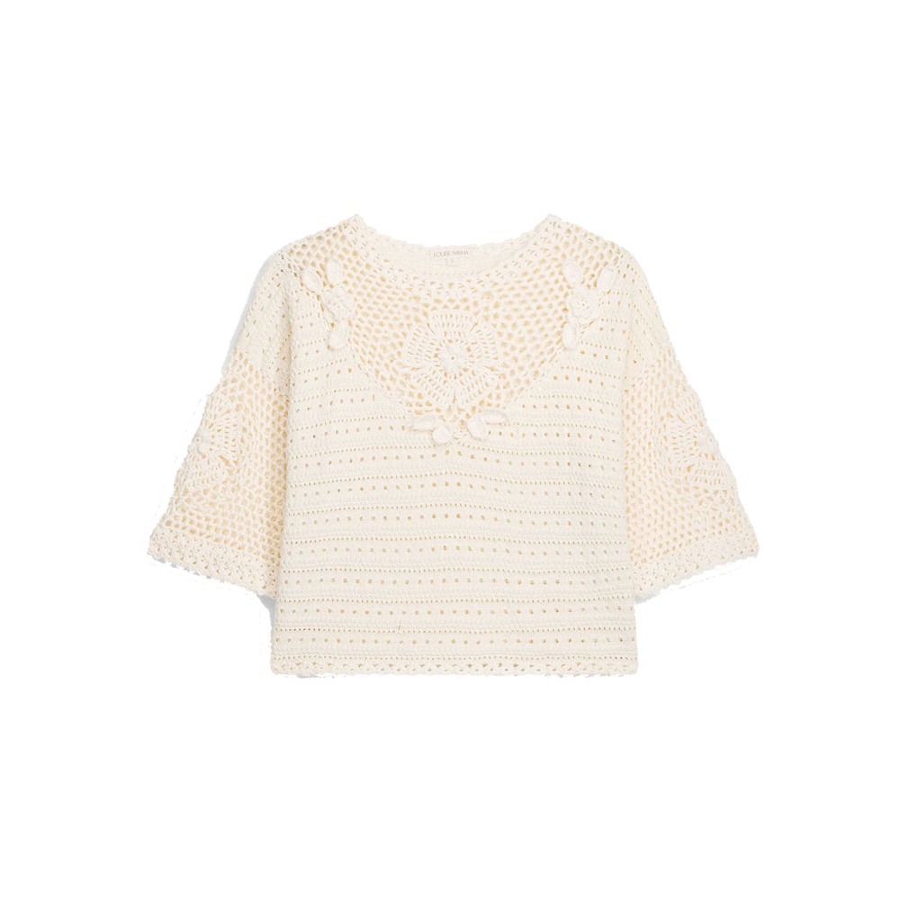 Louise Misha Women's Cream Eleanor Crochet Jumper