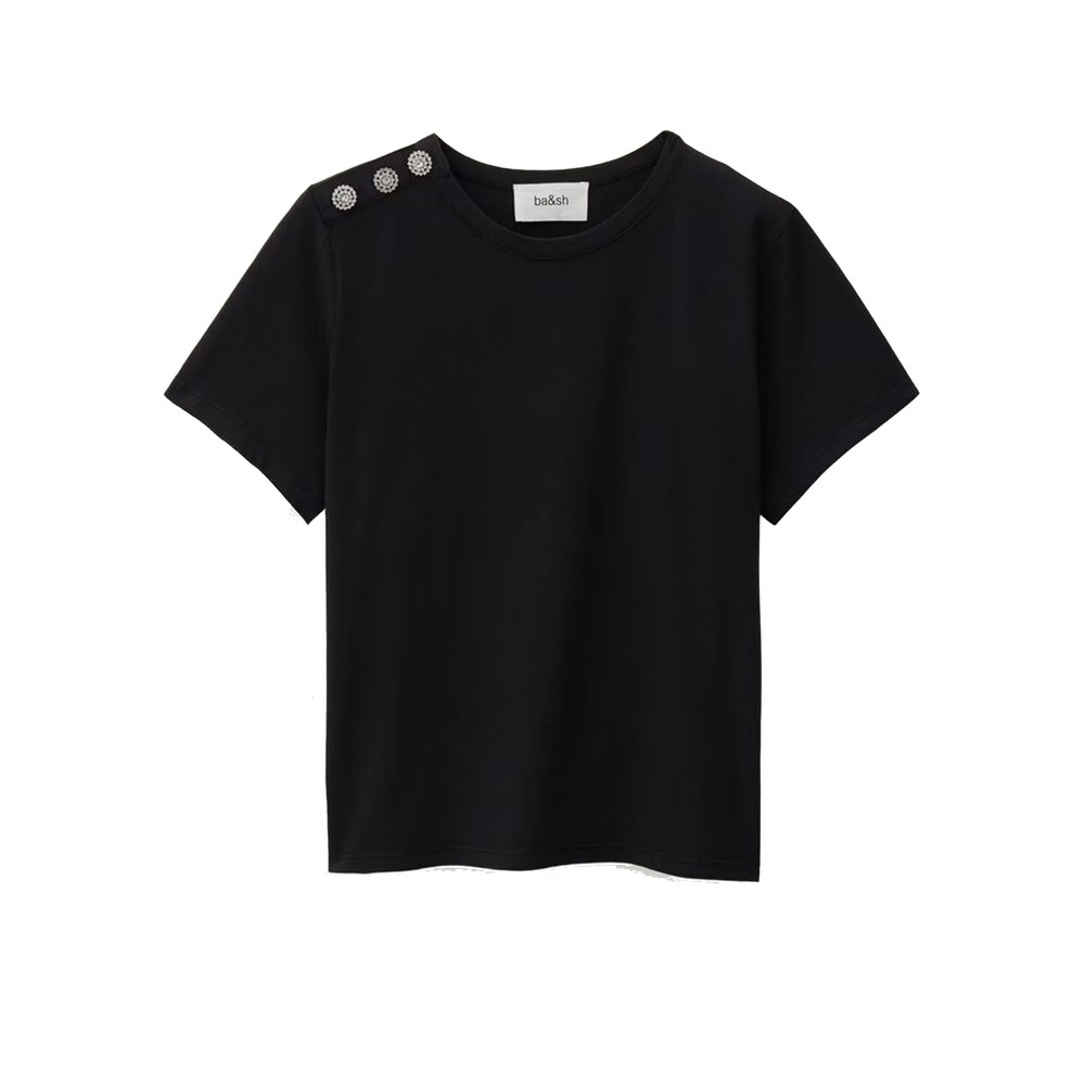Ba&Sh Women's Grey Elmer Cotton T-Shirt - Carbone