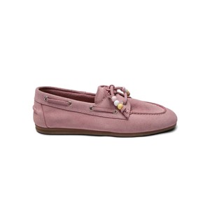 Marin Pearls Suede Loafer - Light Rose