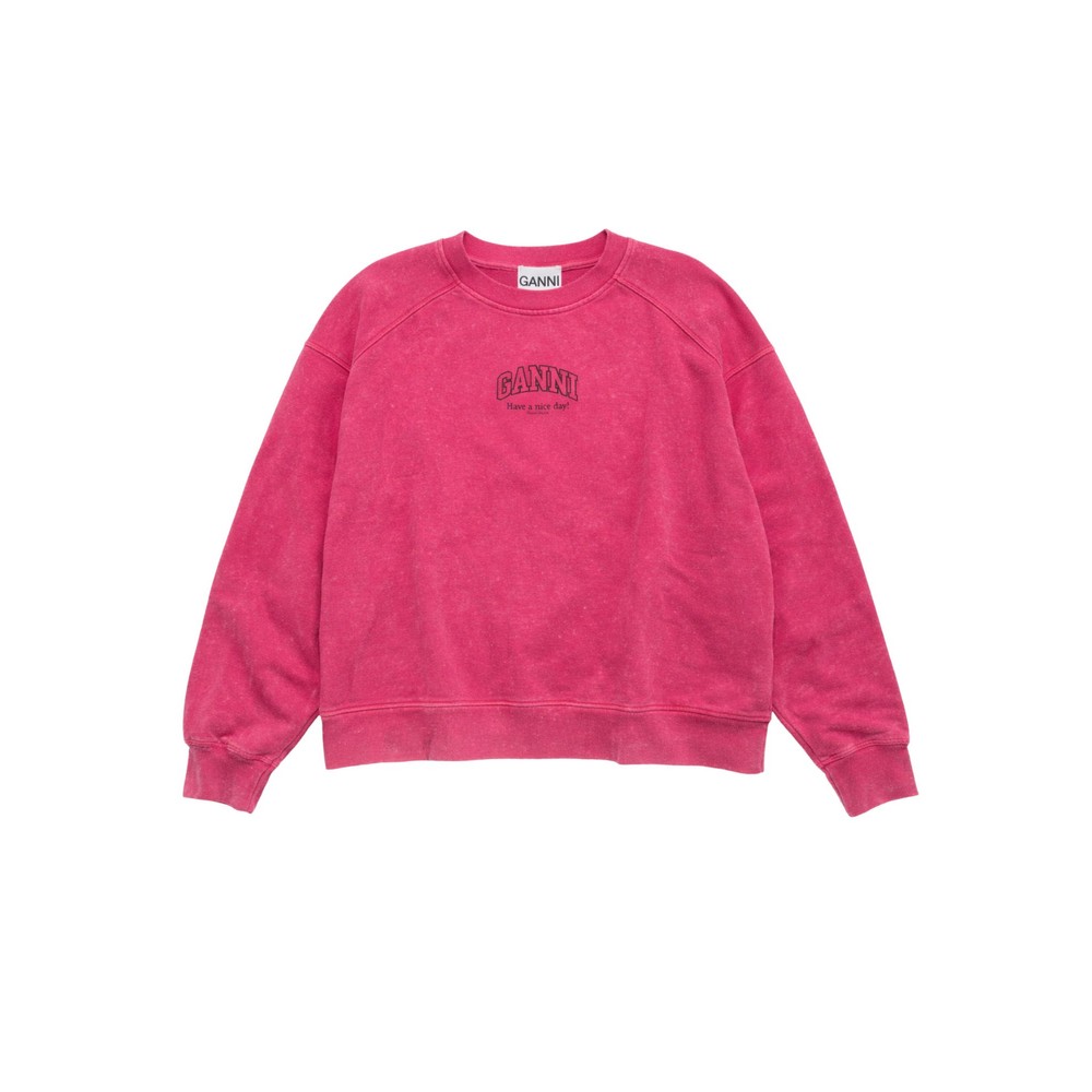 Ganni Women's Pink Isoli Crewneck - Raspberry Rose