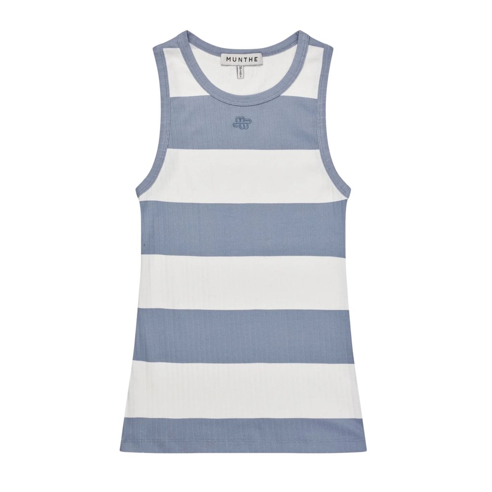 Munthe Women's Blue Tezza Ribbed Tank Top - Stripe