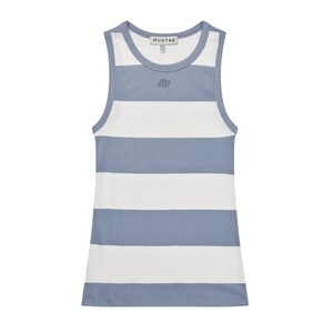 Tezza Ribbed Tank Top - Stripe Blue