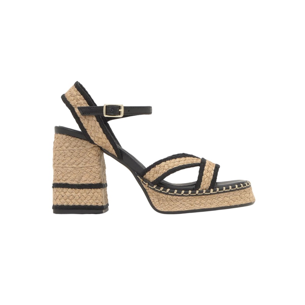 Castaner Women's Black Vanish Heeled Sandal - Natural