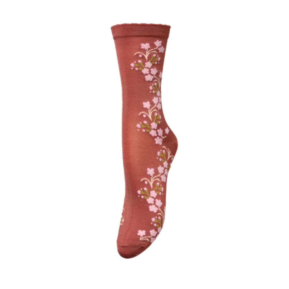 Becksondergaard Women's Red Bloom Visca Sock - Brick