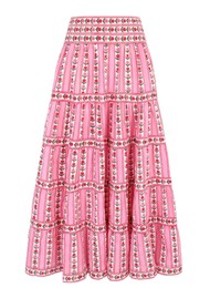 PINK CITY PRINTS Rah Rah Organic Cotton Maxi Skirt - Alpine Rose