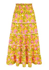 PINK CITY PRINTS Rah Rah Organic Cotton Maxi Skirt - Provencal Peony