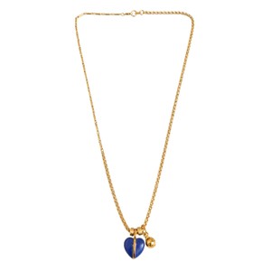 Mini Semi Heart Charm Necklace - Gold