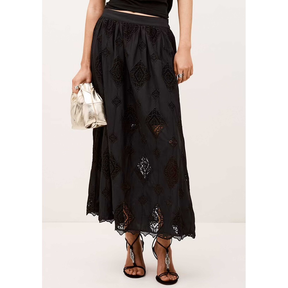 Ba&Sh Women's Mona Organic Cotton Skirt - Noir