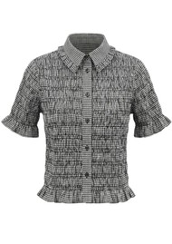 NOOKI Astrid Check Blouse - Black Mix