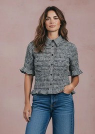 NOOKI Astrid Check Blouse - Black Mix