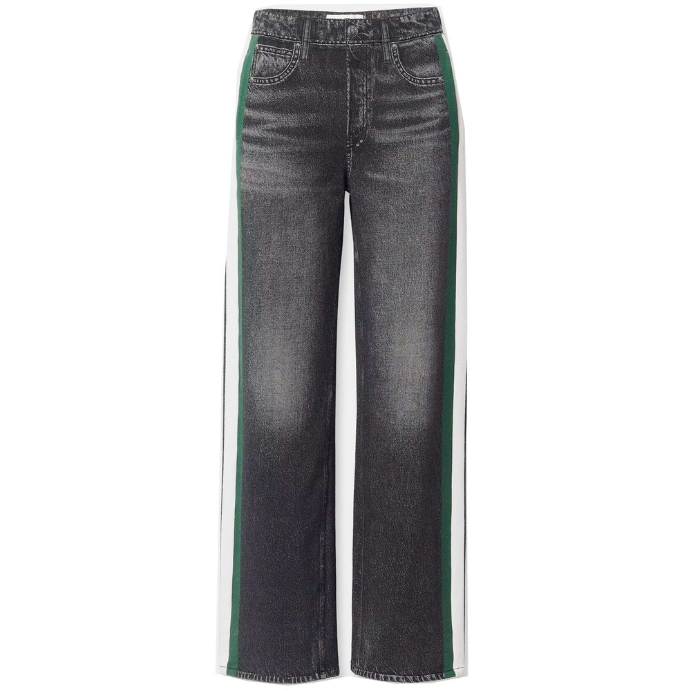 RAG & BONE rb Miramar Terry Wide Track Pants - Washed Black/Green