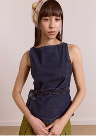 DAMSON MADDER Maxime Sleeveless Denim Top - Indigo