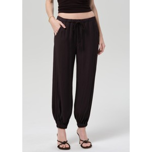 Bubble Hem Pull On Pant - Brown