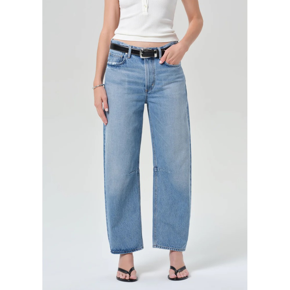 Citizens Of Humanity Women's Blue/Light/Indigo Miro Relaxed Barrel Leg High Rise Jean 29" - Cupid