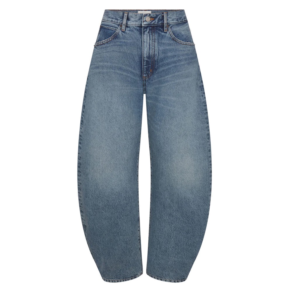 Frame Denim The Bubble High Rise Barrel Leg Jeans - Tundra
