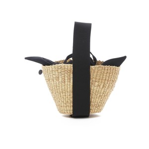 Mini Nona Straw Bag - Natural Black