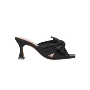 Raffia Bow Heel - Black