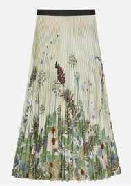 MUNTHE Taulla Pleated Maxi Skirt - Print Creme