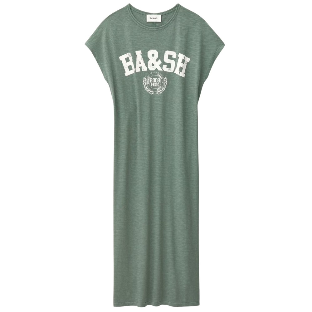 Ba&Sh Women's Kaki Civia Organic Cotton T-Shirt Dress