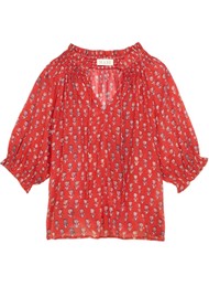 M.A.B.E Ari Short Sleeve Blouse - Red