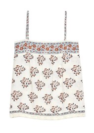 M.A.B.E Stella Cotton Printed Cami - Ecru & Rust