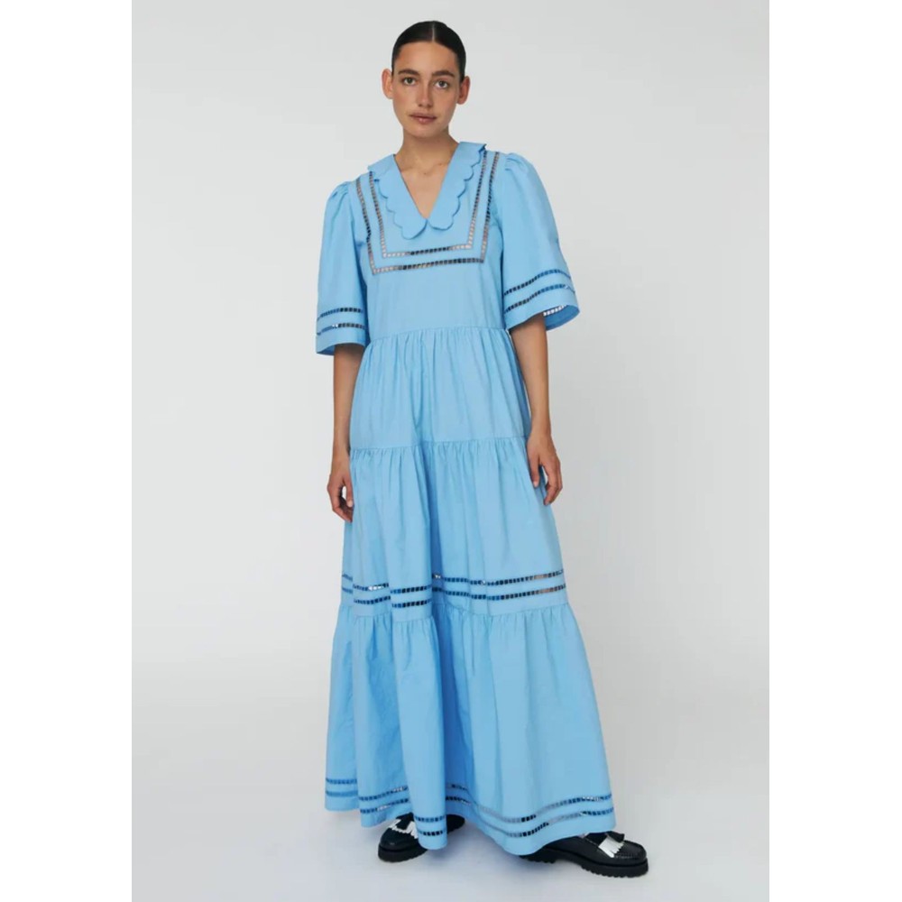 Stella Nova Women's Blue/Coral Artworks Maxi Dress