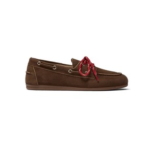 Pamarin Colour Multi Lace Loafer - Brown Suede & Red