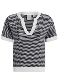 VARLEY Dora Knit Top - White/Black