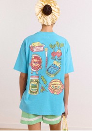 DAMSON MADDER Snack Plate Graphic Tee - Blue